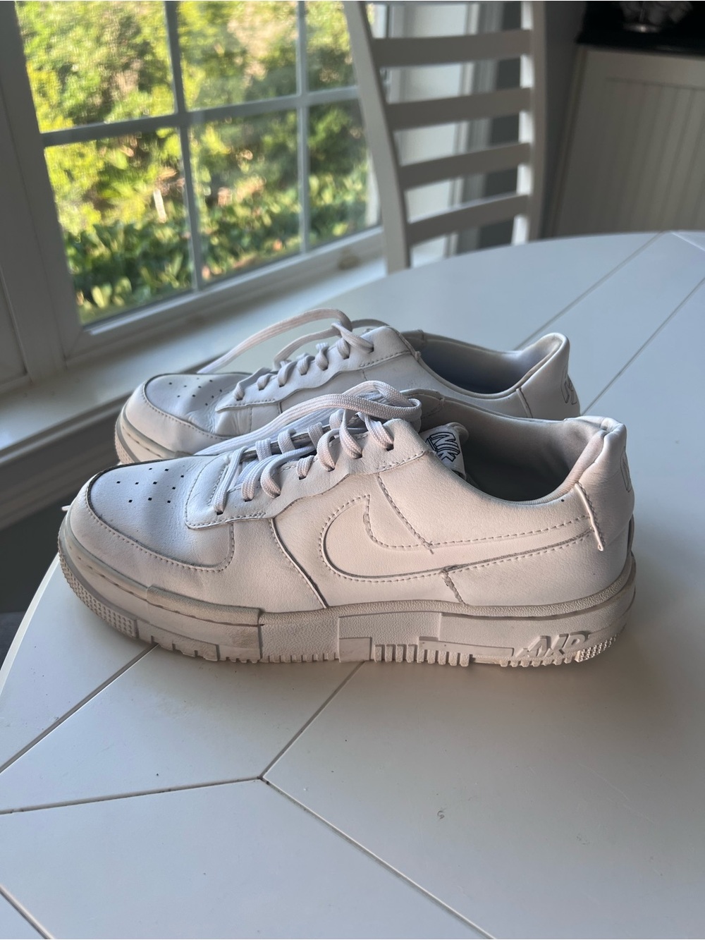 Nike Women’s Air Force 1 Low Pixel White Leather Low-Top Sneakers